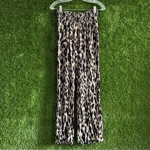 BBJ Los Angeles Rayon Leopard Pants Crinkle Elastic Waistband